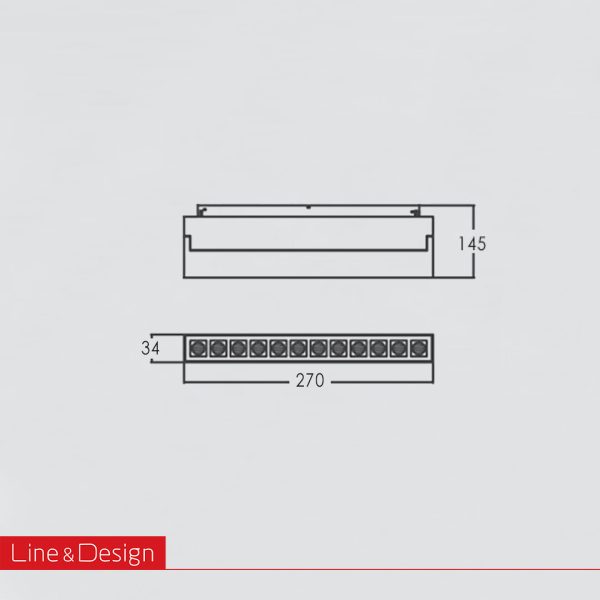 چراغ موضعی متحرک خطی مگنتی مدل Tilt Dark light modules