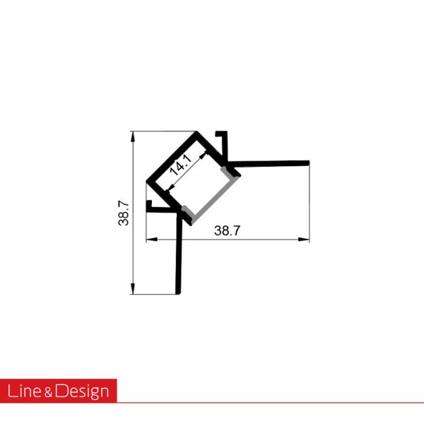 چراغ خطی سه کنج داخل دیوار مدل SPL-LINE LIGHT-3939H